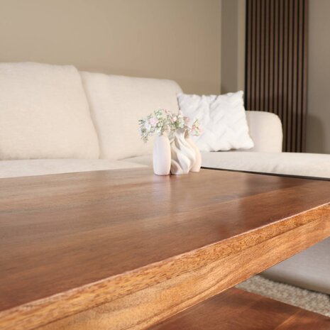 Lizzely Garden & Living Salontafel 100cm Lotus mangohout bruin Lizzely Garden & Living Salontafel 100cm Lotus mangohout bruin