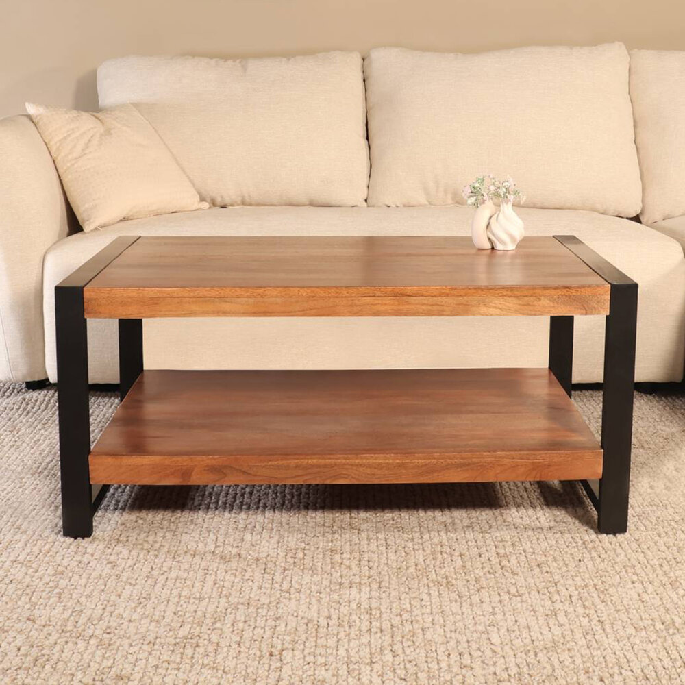 Salontafel 100cm Lotus mangohout bruin Salontafel 100cm Lotus mangohout bruin