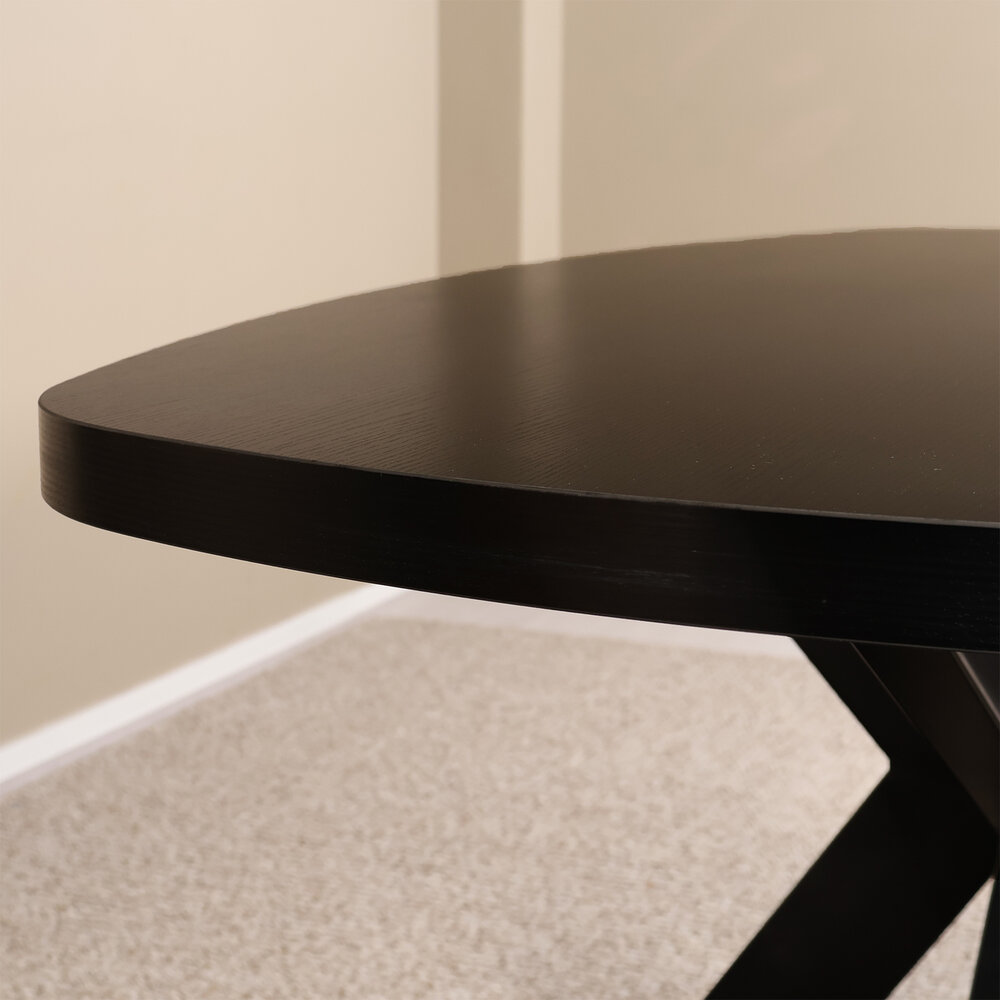 Eettafel Leco deens ovaal 160cm zwart melamine Eettafel Leco deens ovaal 160cm zwart melamine