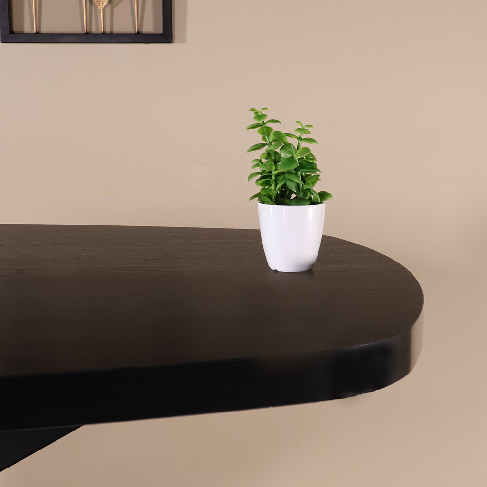 Eettafel Leco deens ovaal 160cm zwart melamine Eettafel Leco deens ovaal 160cm zwart melamine