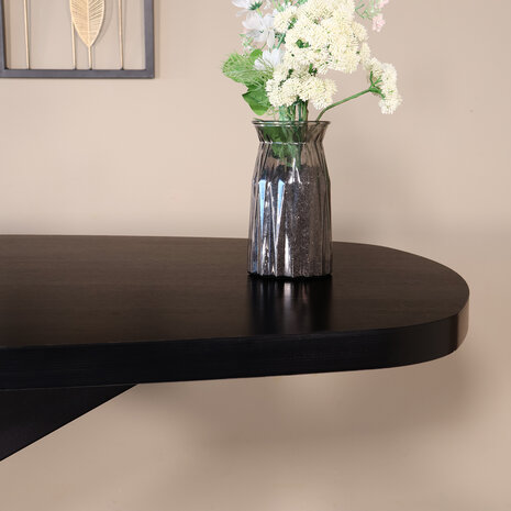 Lizzely Garden & Living Eettafel Leco deens ovaal 180cm zwart melamine