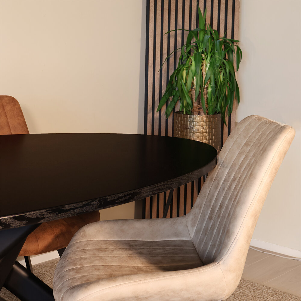 Eettafel ovaal 180cm Twist zwart ovale eettafel Eettafel ovaal 180cm Twist zwart ovale eettafel