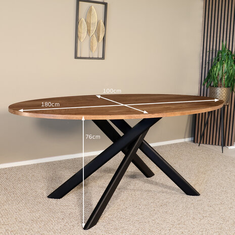 Lizzely Garden & Living Eettafel ovaal 180cm Twist bruin ovale eettafel Lizzely Garden & Living Eettafel ovaal 180cm Twist bruin ovale eettafel