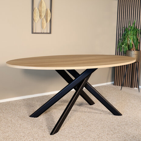 Lizzely Garden & Living Eettafel ovaal 180cm Twist lichtbruin ovale eettafel Lizzely Garden & Living Eettafel ovaal 180cm Twist lichtbruin ovale eettafel