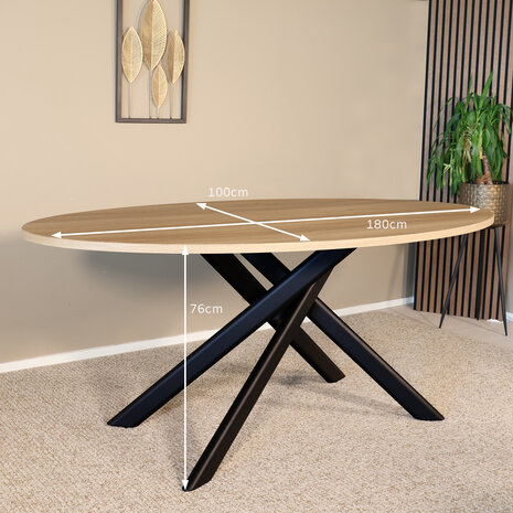 Lizzely Garden & Living Eettafel ovaal 180cm Twist lichtbruin ovale eettafel Lizzely Garden & Living Eettafel ovaal 180cm Twist lichtbruin ovale eettafel