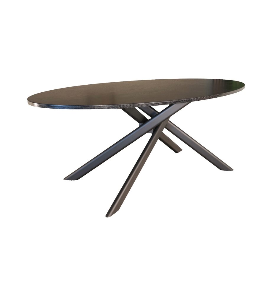 Eettafel ovaal 210cm Twist zwart ovale eettafel Eettafel ovaal 210cm Twist zwart ovale eettafel