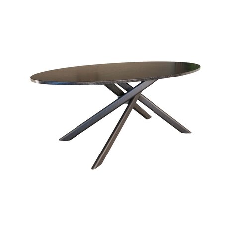 Lizzely Garden & Living Eettafel ovaal 210cm Twist zwart ovale eettafel Lizzely Garden & Living Eettafel ovaal 210cm Twist zwart ovale eettafel