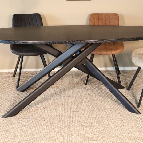 Lizzely Garden & Living Eettafel ovaal 210cm Twist zwart ovale eettafel Lizzely Garden & Living Eettafel ovaal 210cm Twist zwart ovale eettafel
