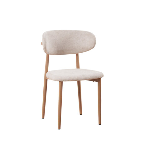 Lizzely Garden & Living Eetkamerstoel Reika lichtbruin Japandi beige eetstoel