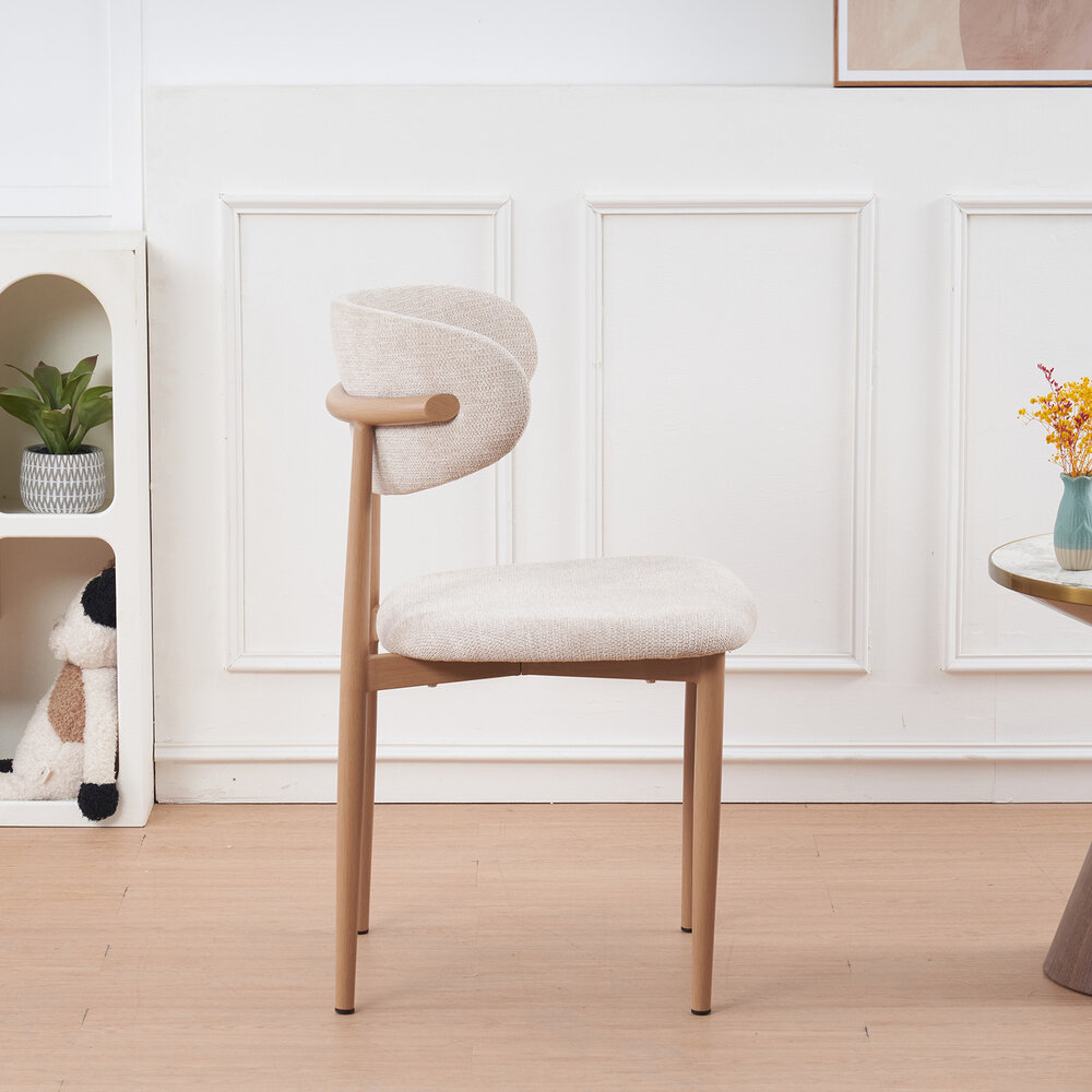 Eetkamerstoel Reika lichtbruin Japandi beige eetstoel