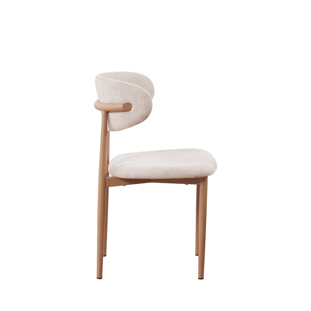 Eetkamerstoel Reika lichtbruin Japandi beige eetstoel