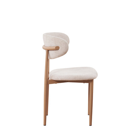 Lizzely Garden & Living Eetkamerstoel Reika lichtbruin Japandi beige eetstoel