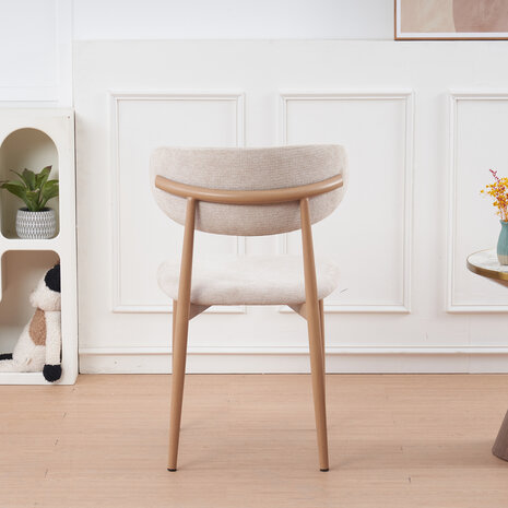 Lizzely Garden & Living Eetkamerstoel Reika lichtbruin Japandi beige eetstoel