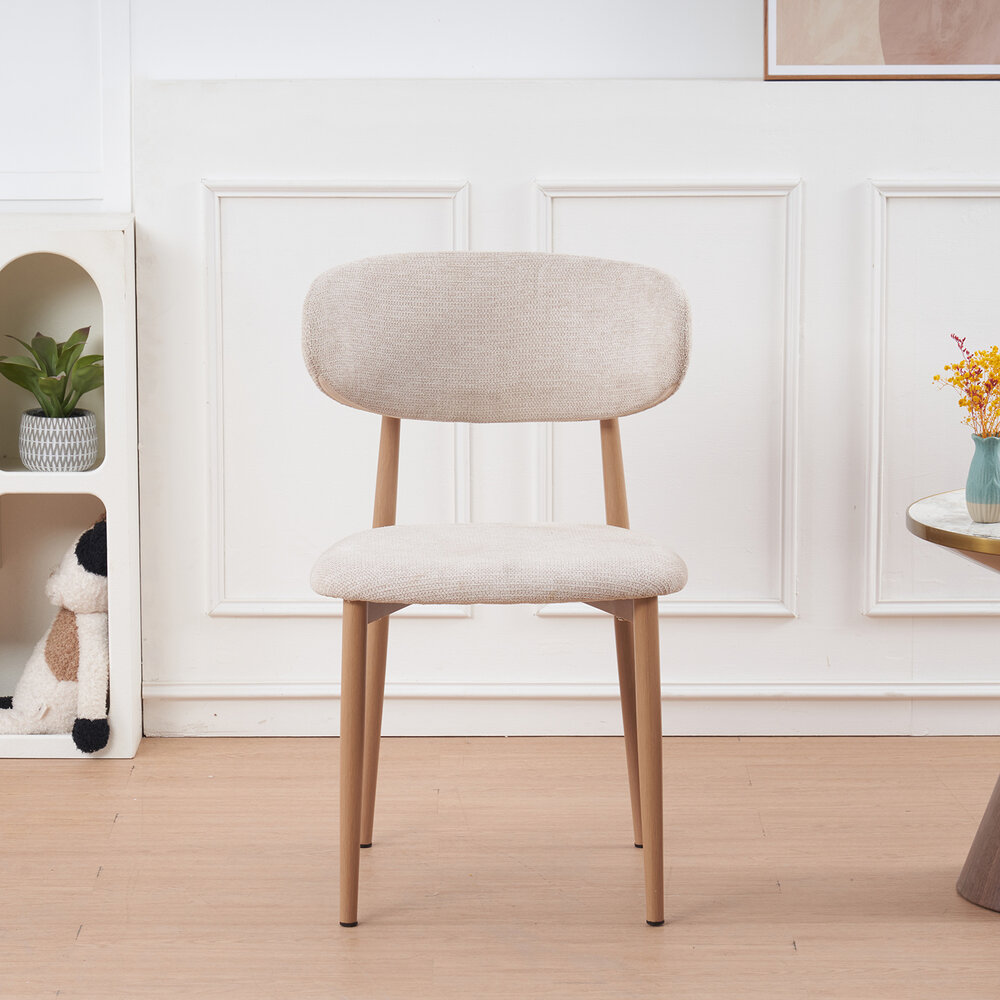 Eetkamerstoel Reika lichtbruin Japandi beige eetstoel