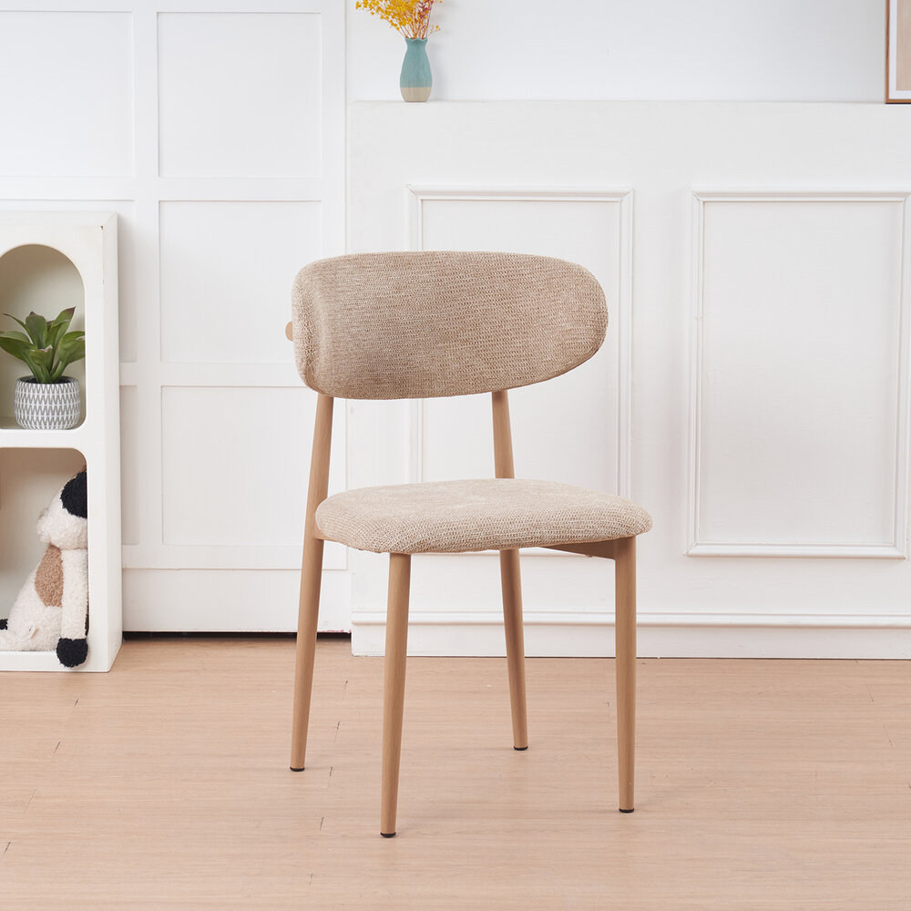 Eetkamerstoel Reika lichtbruin Japandi bruin eetstoel