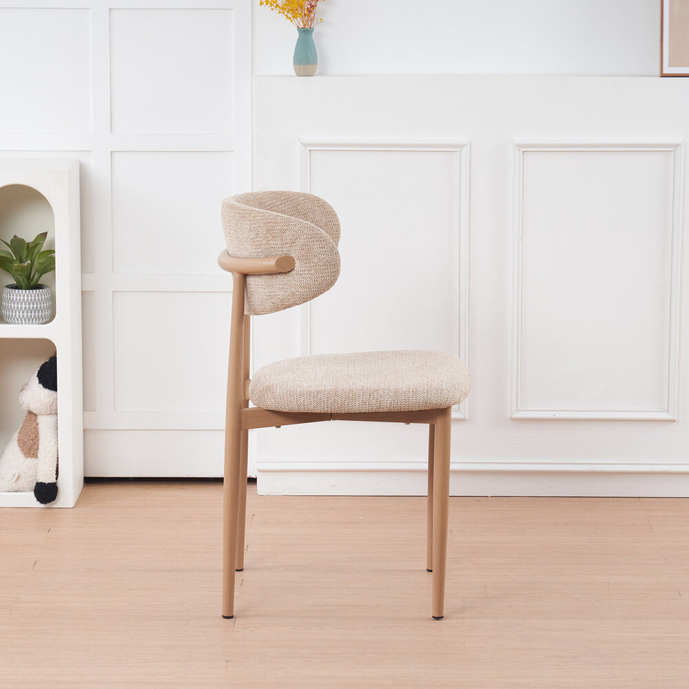 Eetkamerstoel Reika lichtbruin Japandi bruin eetstoel