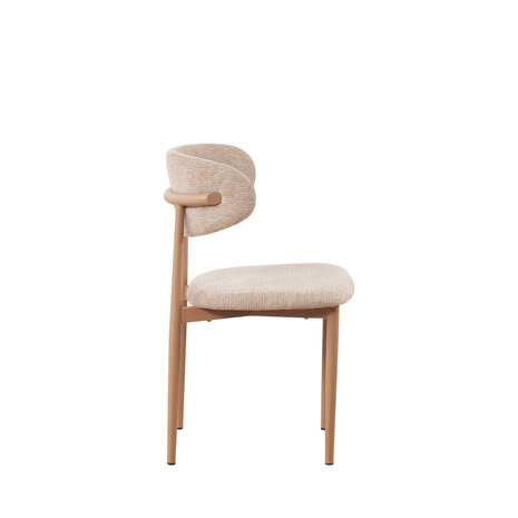 Lizzely Garden & Living Eetkamerstoel Reika lichtbruin Japandi bruin eetstoel