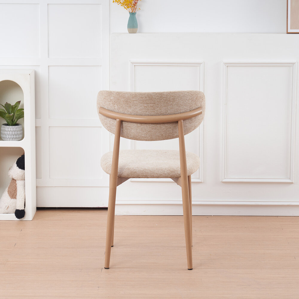 Eetkamerstoel Reika lichtbruin Japandi bruin eetstoel