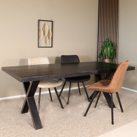 Lizzely Garden & Living Eettafel  Xavier 200x100cm X-poot zwart Lizzely Garden & Living Eettafel  Xavier 200x100cm X-poot zwart