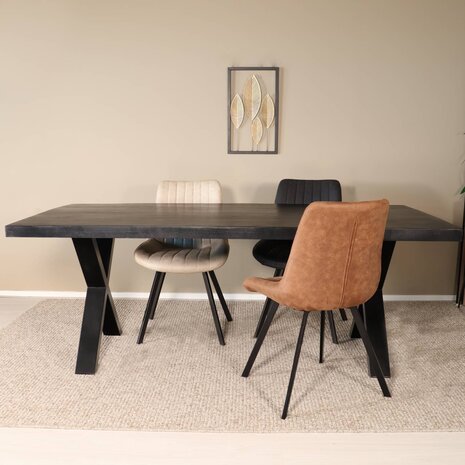 Lizzely Garden & Living Eettafel  Xavier 200x100cm X-poot zwart Lizzely Garden & Living Eettafel  Xavier 200x100cm X-poot zwart