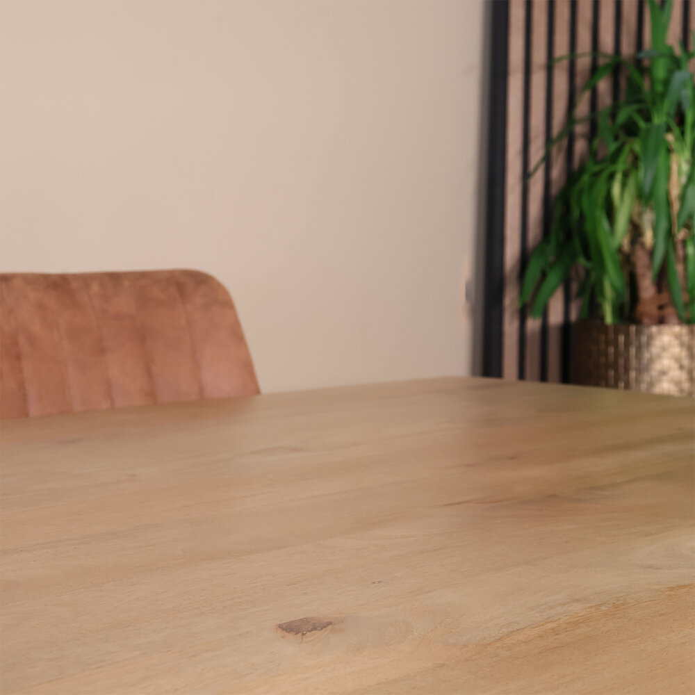 Eettafel Xavier 200x100cm X-poot lichtbruin Eettafel Xavier 200x100cm X-poot lichtbruin