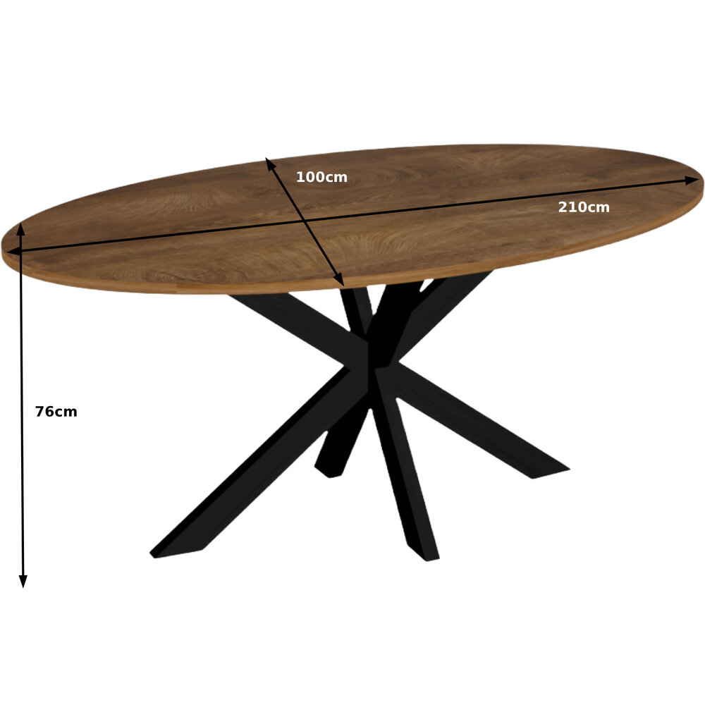 Eettafel ovaal 210cm Rato bruin ovale tafel Eettafel ovaal 210cm Rato bruin ovale tafel