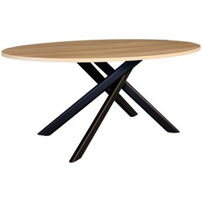 Lizzely Garden & Living Eettafel Twist ovaal 160cm lichtbruin MDF Lizzely Garden & Living Eettafel Twist ovaal 160cm lichtbruin MDF