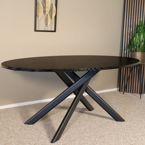 Lizzely Garden & Living Eettafel ovaal 160cm Twist zwart ovale eettafel Lizzely Garden & Living Eettafel ovaal 160cm Twist zwart ovale eettafel