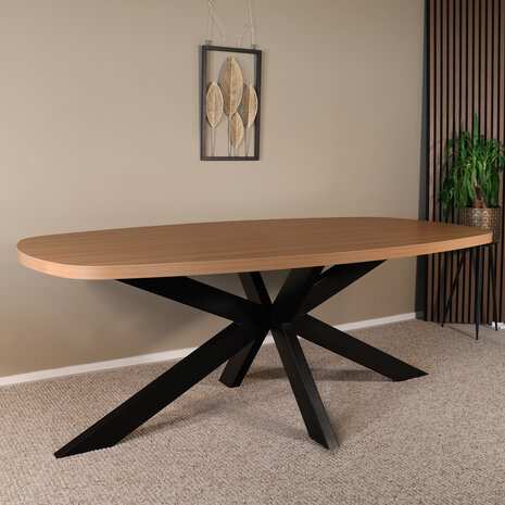 Lizzely Garden & Living Eettafel Leco deens ovaal 300cm eiken melamine