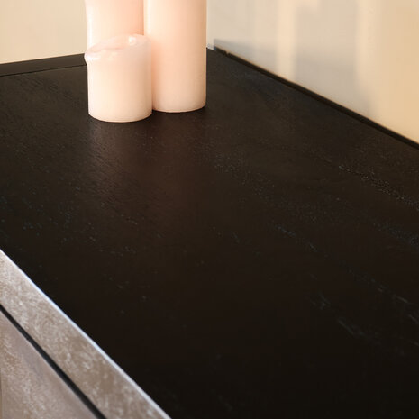 Lizzely Garden & Living 	Dressoir mangohout Jazzy zwart industrieel 180x85cm Lizzely Garden & Living 	Dressoir mangohout Jazzy zwart industrieel 180x85cm