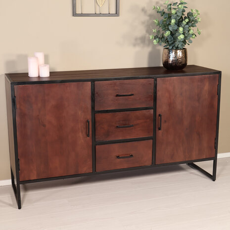 Lizzely Garden & Living Dressoir mangohout 150cm walnoot bruin Daan Lizzely Garden & Living Dressoir mangohout 150cm walnoot bruin Daan