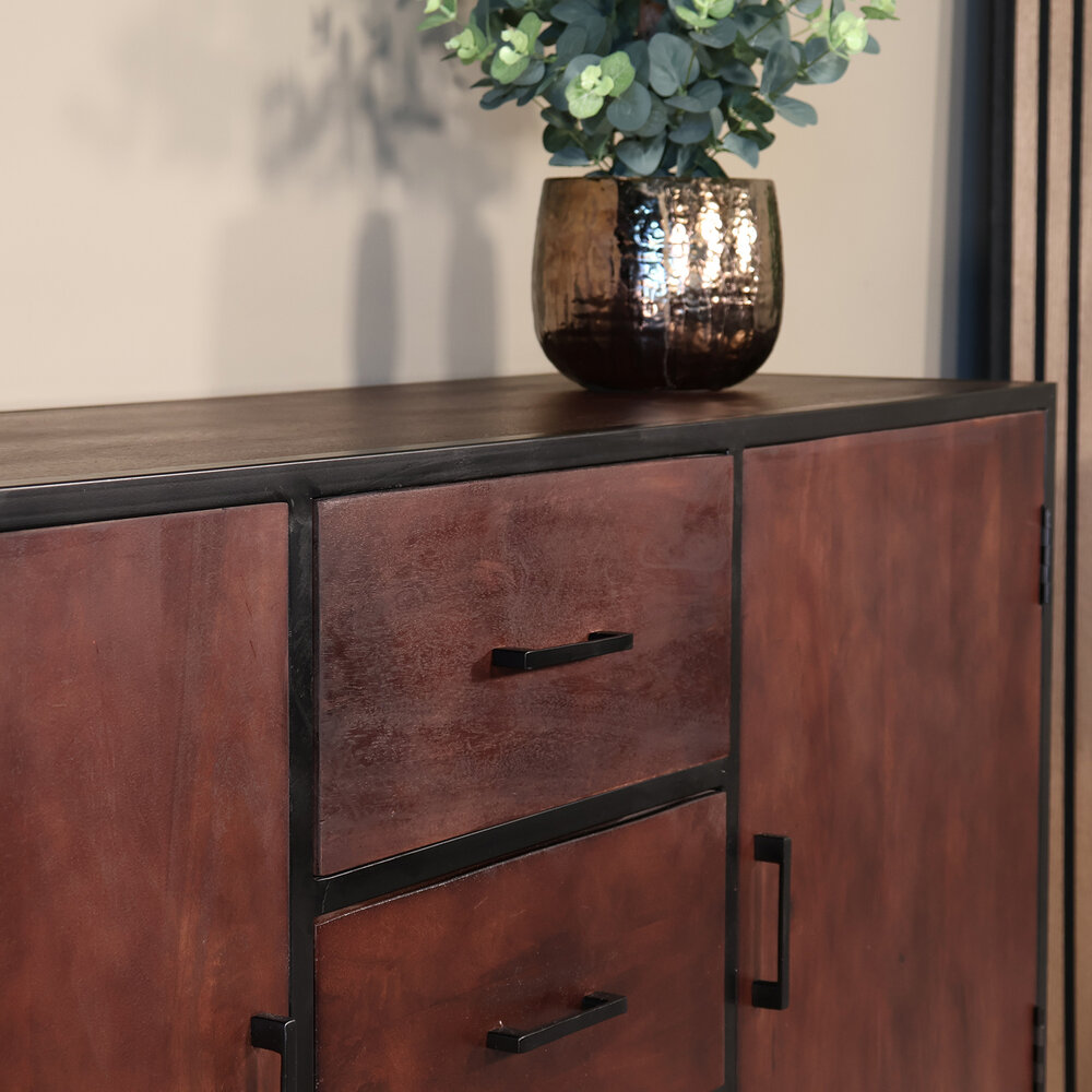 Dressoir mangohout 150cm walnoot bruin Daan Dressoir mangohout 150cm walnoot bruin Daan