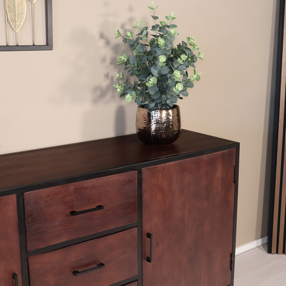 Dressoir mangohout 150cm walnoot bruin Daan Dressoir mangohout 150cm walnoot bruin Daan