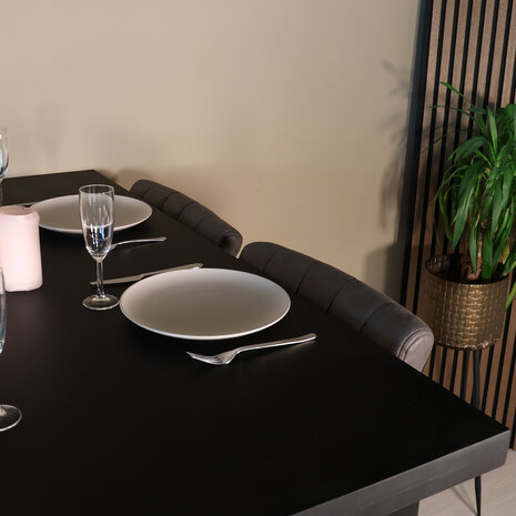 Lizzely Garden & Living Bartafel Pixie 140cm zwart mangohout