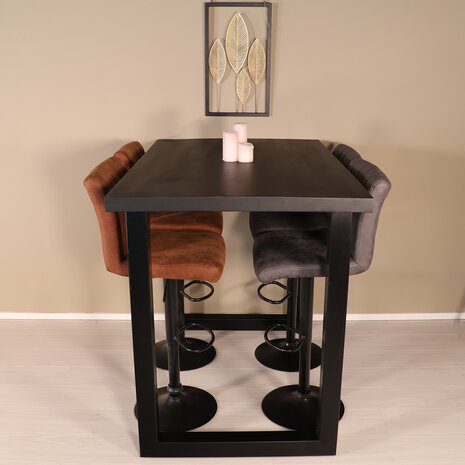 Lizzely Garden & Living Bartafel Pixie 140cm zwart mangohout