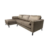 Lizzely Garden & Living Hoekbank Hilde 270cm taupe velvet links