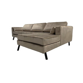 Lizzely Garden & Living Hoekbank Hilde 270cm taupe velvet rechts