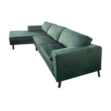 Lizzely Garden & Living Hoekbank Hilde 270cm donkergroen velvet links