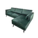 Lizzely Garden & Living Hoekbank Hilde 270cm donkergroen velvet rechts