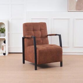 Lizzely Garden & Living Fauteuil Noud cognac microvezel Lizzely Garden & Living Fauteuil Noud cognac microvezel