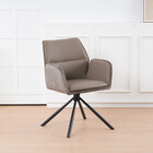 Eetkamerstoel draaibaar bruin chenille Emily