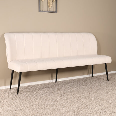 Lizzely Garden & Living Eetkamerbank 180cm Sally velvet creme 3 zits bank Lizzely Garden & Living Eetkamerbank 180cm Sally velvet creme 3 zits bank