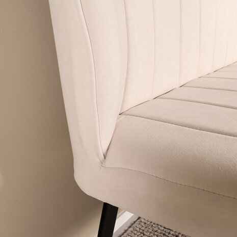 Lizzely Garden & Living Eetkamerbank 180cm Sally velvet creme 3 zits bank Lizzely Garden & Living Eetkamerbank 180cm Sally velvet creme 3 zits bank