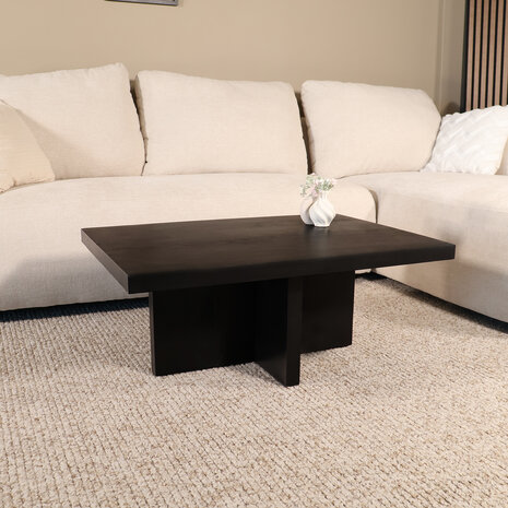 Lizzely Garden & Living Salontafel 85cm mangohout Tori zwart Lizzely Garden & Living Salontafel 85cm mangohout Tori zwart