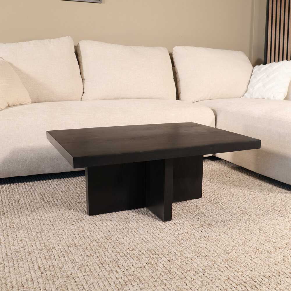 Salontafel 85cm mangohout Tori zwart Salontafel 85cm mangohout Tori zwart