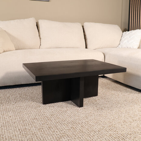 Lizzely Garden & Living Salontafel 85cm mangohout Tori zwart Lizzely Garden & Living Salontafel 85cm mangohout Tori zwart