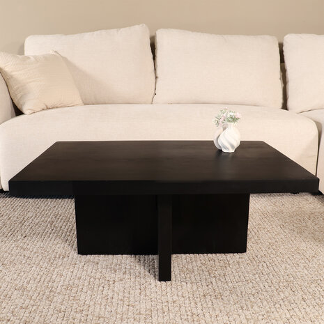 Lizzely Garden & Living Salontafel 85cm mangohout Tori zwart Lizzely Garden & Living Salontafel 85cm mangohout Tori zwart