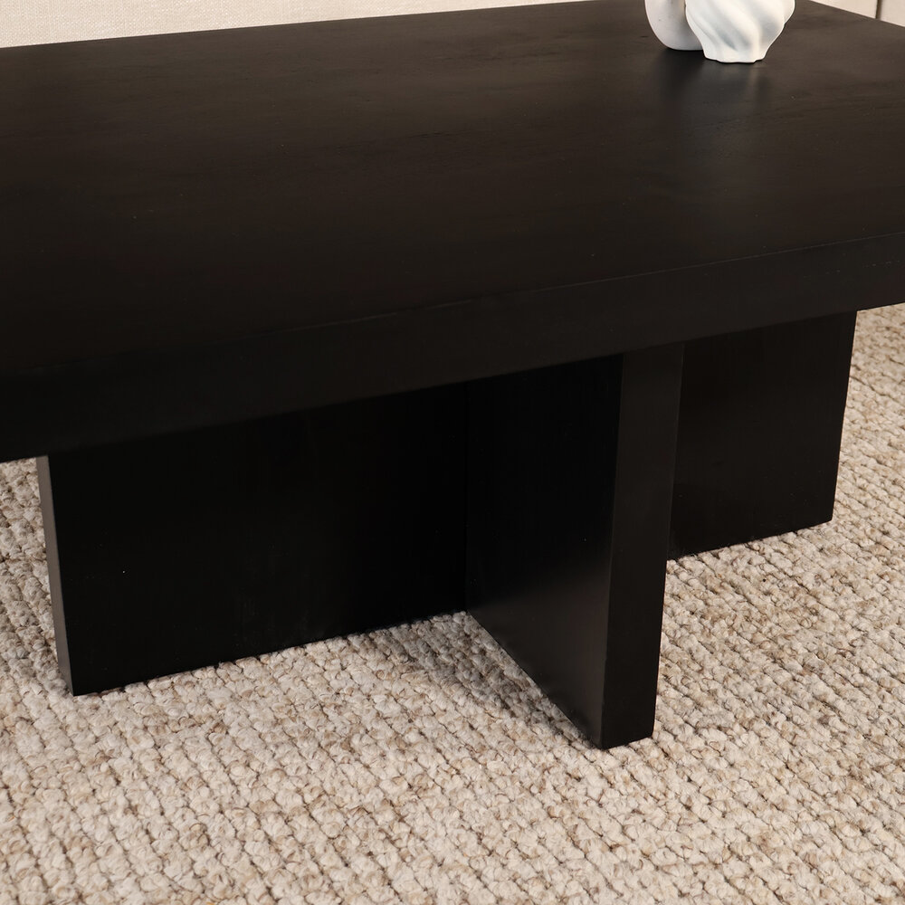 Salontafel 85cm mangohout Tori zwart Salontafel 85cm mangohout Tori zwart