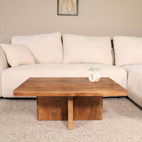 Lizzely Garden & Living Salontafel 85cm mangohout Tori bruin Lizzely Garden & Living Salontafel 85cm mangohout Tori bruin