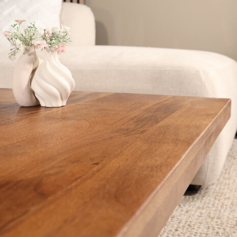 Lizzely Garden & Living Salontafel 85cm mangohout Tori bruin Lizzely Garden & Living Salontafel 85cm mangohout Tori bruin